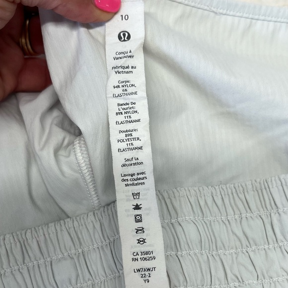 Lululemon white running shorts, size 10 - Picture 6 of 6